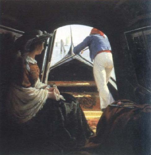Johann Jakob Ulrich en gondol oil painting picture